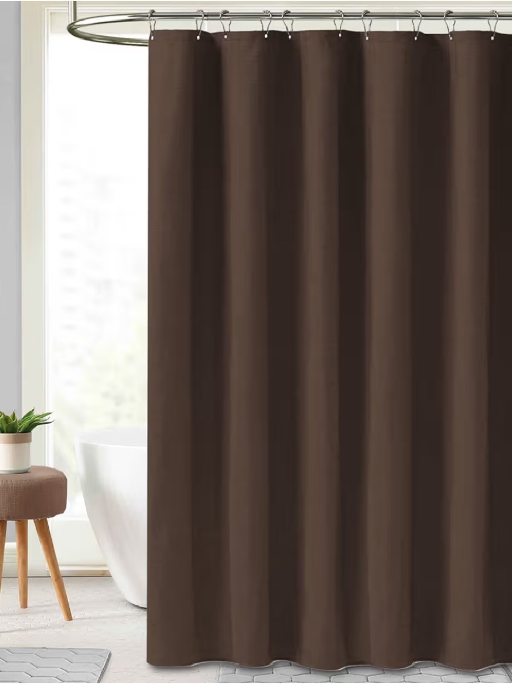 Brown shower curtain